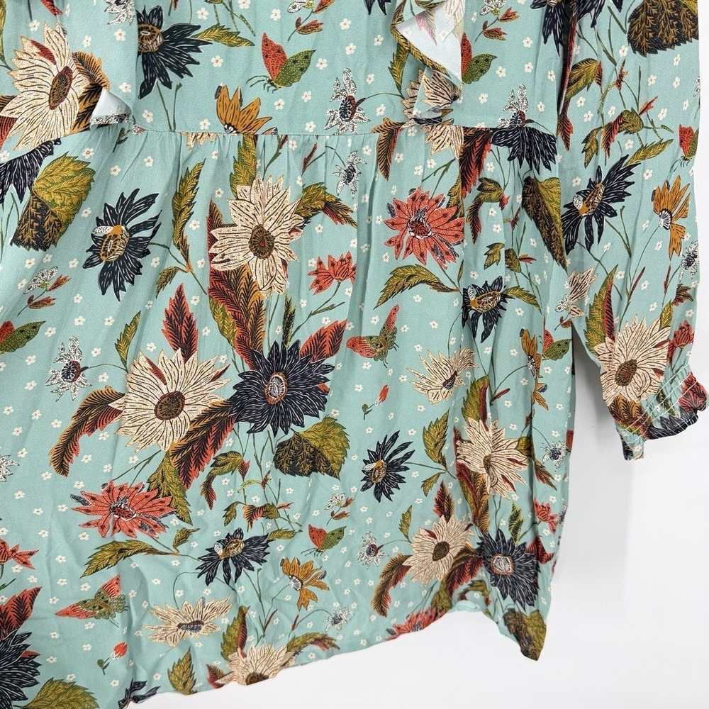 Spartina 449 Womens‎ XL Millie Ruffle Dress Floral Butterfly Boho Cottagecore - Picture 9 of 13